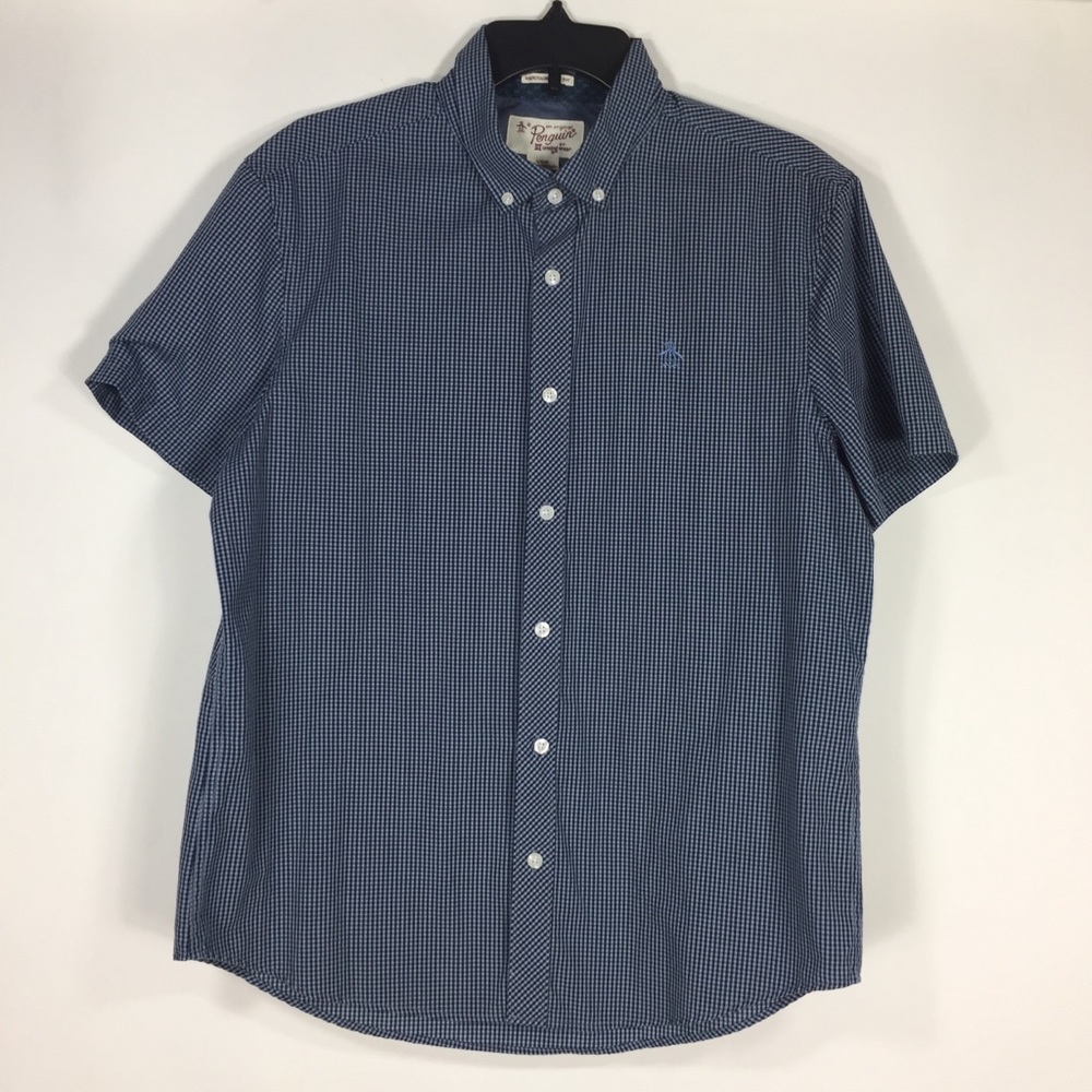 Penguin Checkered Mens Collared Shirt